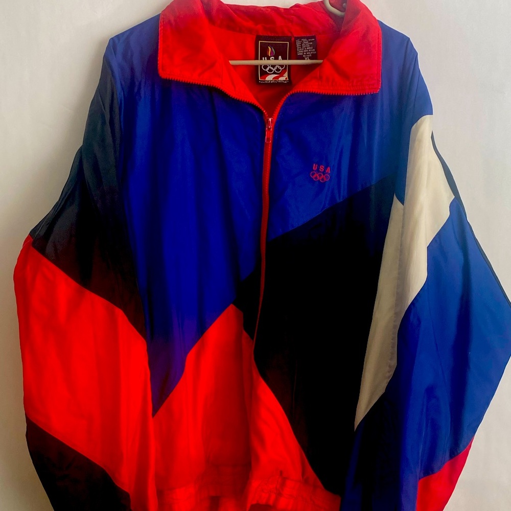 Vintage JC Penny USA Olympics, warm up jacket. Size large Retro windbreaker.